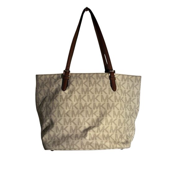 Michael Michael Kors Handbag Purse. Beige Color With MK Logo. Front Pocket. - Picture 5 of 16